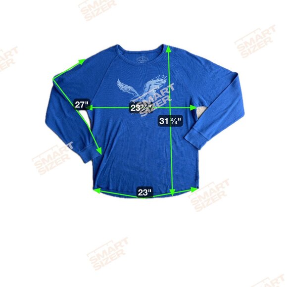 American Eagle Outfitters Graphic Long Sleeve Shirt XXL Athletic Fit Waffle Knit - Picture 2 of 7